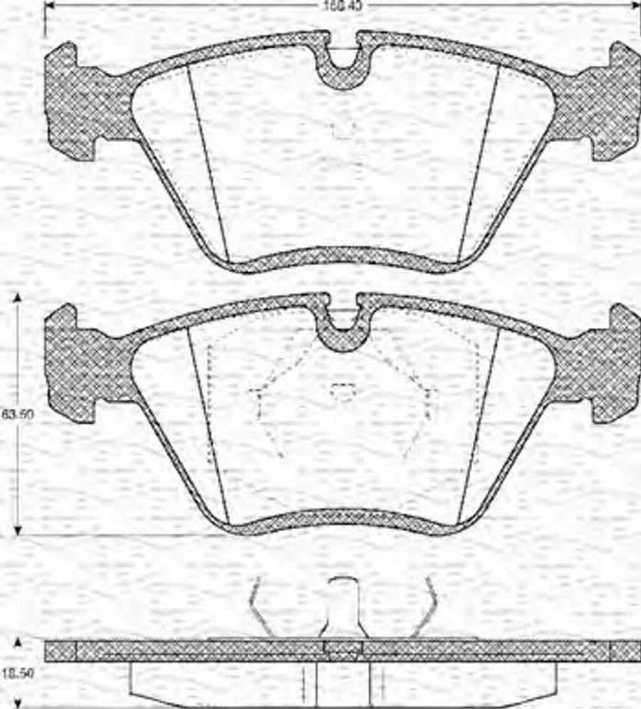 Magneti Marelli 363702161087 - Тормозные колодки, дисковые, комплект autosila-amz.com