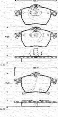 Magneti Marelli 363702161032 - Тормозные колодки, дисковые, комплект autosila-amz.com