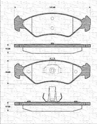 Magneti Marelli 363702161189 - Тормозные колодки, дисковые, комплект autosila-amz.com