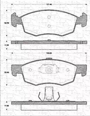 Magneti Marelli 363702161186 - Тормозные колодки, дисковые, комплект autosila-amz.com