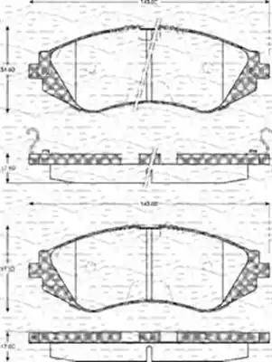 Magneti Marelli 363702161128 - Тормозные колодки, дисковые, комплект autosila-amz.com