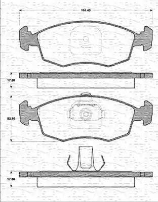 Magneti Marelli 363702161308 - Тормозные колодки, дисковые, комплект autosila-amz.com