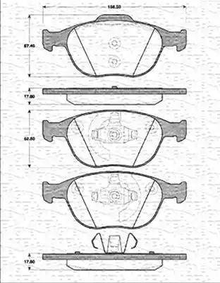 Magneti Marelli 363702161249 - Тормозные колодки, дисковые, комплект autosila-amz.com