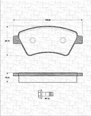 Magneti Marelli 363702161246 - Тормозные колодки, дисковые, комплект autosila-amz.com