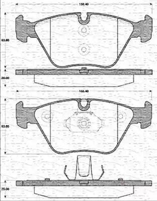 Magneti Marelli 363702161243 - Тормозные колодки, дисковые, комплект autosila-amz.com