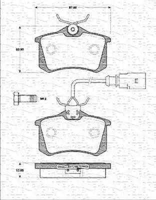 Magneti Marelli 363702161259 - Тормозные колодки, дисковые, комплект autosila-amz.com