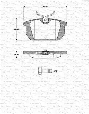 Magneti Marelli 363702161255 - Тормозные колодки, дисковые, комплект autosila-amz.com