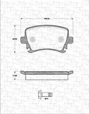 Magneti Marelli 363702161251 - Тормозные колодки, дисковые, комплект autosila-amz.com