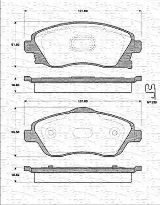 Magneti Marelli 363702161220 - Тормозные колодки, дисковые, комплект autosila-amz.com