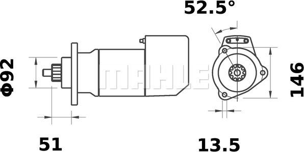 MAHLE 11139107 - Стартер autosila-amz.com