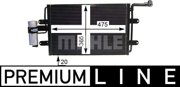 MAHLE AC 180 000P - радиатор кондиционера \AUDI, SEAT, SKODA, VW A3 1.6 00>03, A3 1.6 96>03, A3 1.8 96>03, A3 1.8 T 96>0 autosila-amz.com