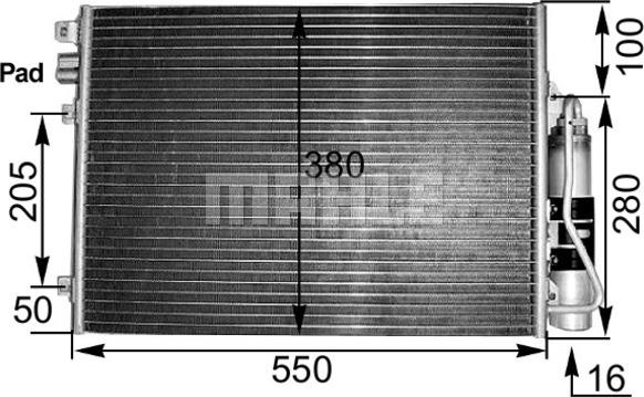 MAHLE AC 303 000S - Конденсатор кондиционера autosila-amz.com