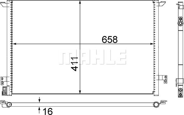 MAHLE AC 295 000S - радиатор кондиционера \OPEL SIGNUM 2.0 DTI (F48) 03>04, SIGNUM 2.2 DTI (F48) 03>04, VECTRA C 2.0 DTI autosila-amz.com