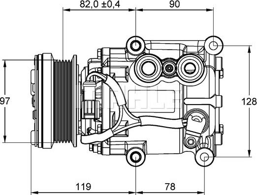 MAHLE ACP 22 000P - компрессор/кондиционера \FORD, MAZDA FUSION 1.4 02>12, FUSION 1.6 02>09, 2 1.2 (DY3W) 03>07, 2 1.4 autosila-amz.com