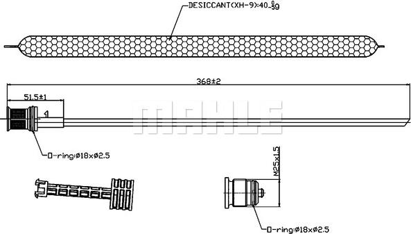 MAHLE AD 89 000S - осушитель кондиционера!\ MB W204 1.8i 07>/X204 2.2CDI 08> autosila-amz.com