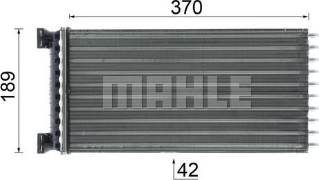 MAHLE AH 50 000P - Heater (189x370x42mm) fits: DAF 65 CF, 75 CF, 85 CF, CF 65, CF 75, CF 85, XF 105, XF 95 CE136C-XF355 autosila-amz.com