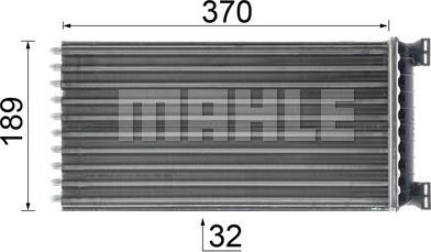 MAHLE AH 130 000P - AH130000P Радиатор отопителя 370x190x43 (MAN 81619016166) (HELLA 8FH351312551) (54247) autosila-amz.com