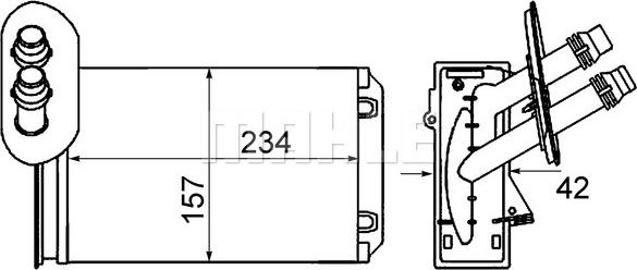 MAHLE AH 20 000S - радиатор печки \AUDI, SEAT, SKODA, VW A3 1.6 00>03, A3 1.6 96>03, A3 1.8 96>03, A3 1.8 T 96>03, A3 1 autosila-amz.com