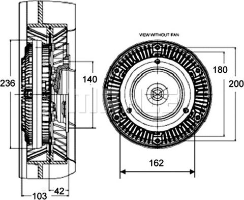 MAHLE CFC 132 000P - Сцепление, вентилятор радиатора autosila-amz.com