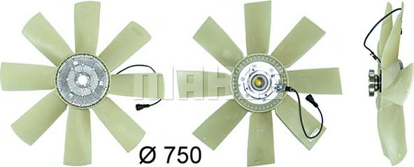 MAHLE CFF 441 000P - вискомуфта привода вентилятора!с крыльч. d=750mm 8 лоп.\ VOLVO FH12/FH13 autosila-amz.com