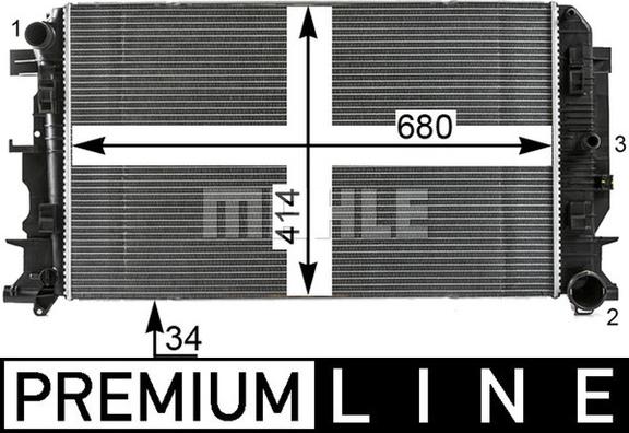 MAHLE CR 61 000P - Радиатор, охлаждение двигателя autosila-amz.com