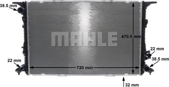 MAHLE CR 1022 000S - Радиатор, охлаждение двигателя autosila-amz.com