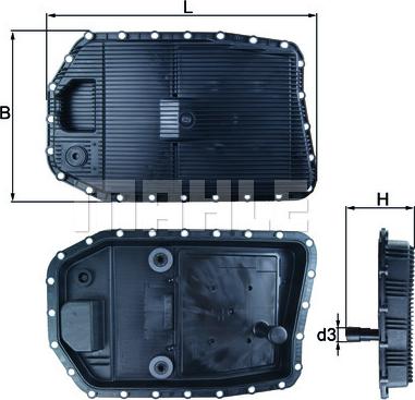 MAHLE HX 154 - Масляный поддон АКП с фильтром и прокладкой BMW E81/87/90/60/65/66/67/F01/02/03/04 1.6 - 5.0L 2003 - autosila-amz.com