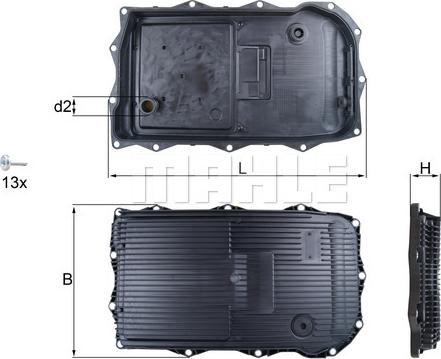 MAHLE HX 184 KIT - Фильтр АКП с прокладкой и поддоном BMW 1/2/3/4/5/6/7/X1/X3/X5/X6 1.6 - 4.4L 2008 -> autosila-amz.com