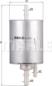 MAHLE KL 570 - Фильтр топливный погружной 570 0322 7203 autosila-amz.com
