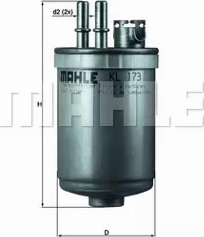 MAHLE KL 173 - Топливный фильтр autosila-amz.com