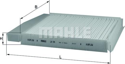 MAHLE LA 54 - Фильтр воздуха в салоне autosila-amz.com