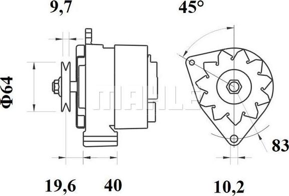 MAHLE MG 94 - Alternator Citroen / Peugeot 55A autosila-amz.com