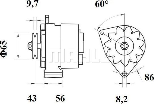 MAHLE MG 527 - Alternator Renault 55A autosila-amz.com