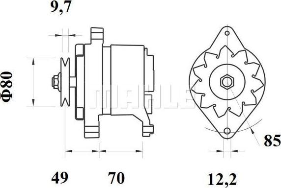 MAHLE MG 191 - Генератор MG 191 Z1660 14V 55A autosila-amz.com