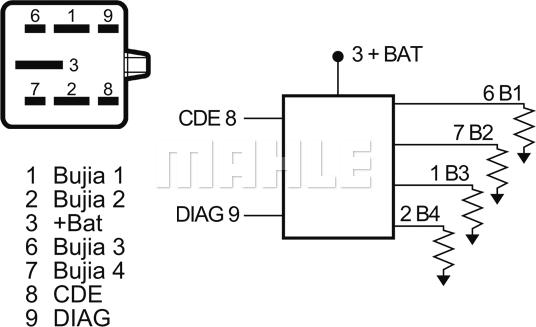 MAHLE MHG 2 - Controller/relay of glow plugs fits: NISSAN ALMERA II, ALMERA TINO, MICRA III, PRIMASTAR OPEL MOVANO autosila-amz.com