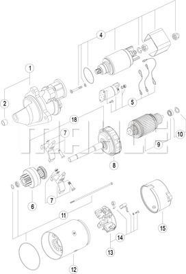 MAHLE MS 400 - Starter Perkins 4.2 kw autosila-amz.com