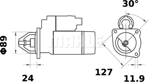 MAHLE MS 394 - Стартер MS 394 Z1660 12V 3,20kW autosila-amz.com