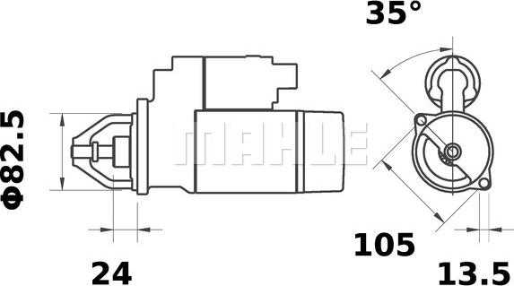 MAHLE MS 393 - Starter Hatz 2.7 kw autosila-amz.com