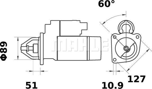 MAHLE MS 365 - StarterJohn Deere 4.0 kw autosila-amz.com