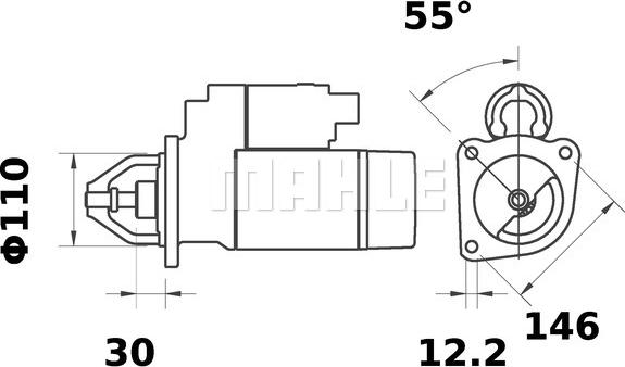 MAHLE MS 207 - Starter Iveco 3.0 kw autosila-amz.com