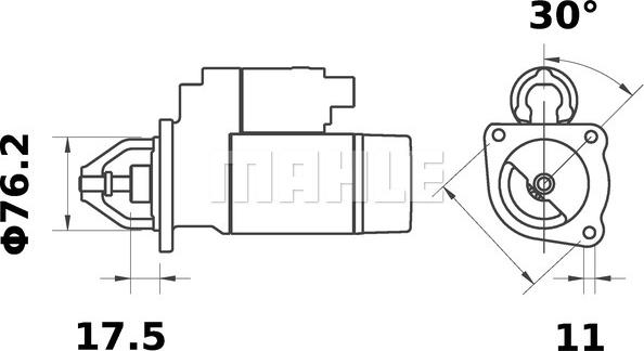 MAHLE MS 284 - Starter Ford 1.4 kw autosila-amz.com