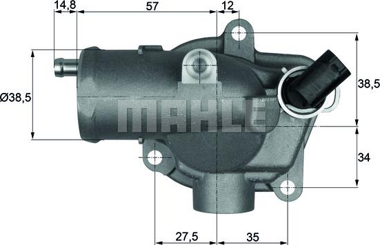 MAHLE TI 28 92 - Термостат охлаждающей жидкости / корпус autosila-amz.com