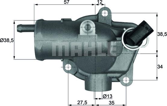 MAHLE TI 27 92 - Термостат охлаждающей жидкости / корпус autosila-amz.com