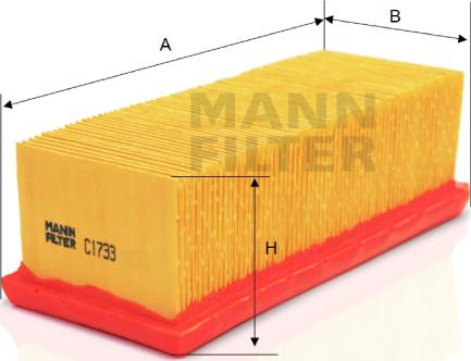 Mann-Filter C 1733 - Воздушный фильтр, двигатель autosila-amz.com