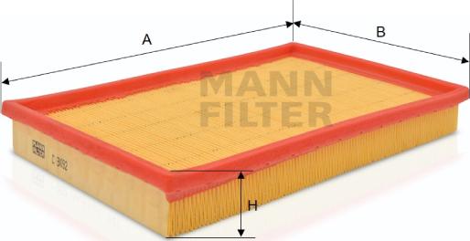 Mann-Filter C 3092 - Воздушный фильтр, двигатель autosila-amz.com