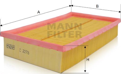 Mann-Filter C 2278 - Воздушный фильтр, двигатель autosila-amz.com