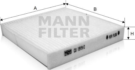 Mann-Filter CU 1919/2 - Фильтр воздуха в салоне autosila-amz.com