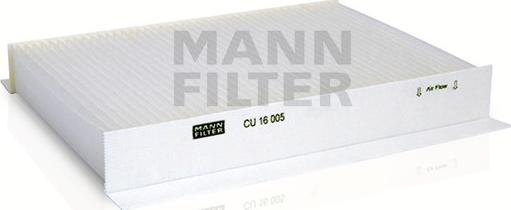 Mann-Filter CU 16 005 - Фильтр воздуха в салоне autosila-amz.com