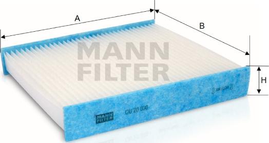 Mann-Filter CU 20 030 - Фильтр воздуха в салоне autosila-amz.com