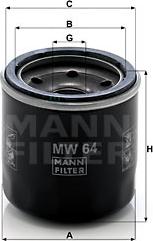 Mann-Filter MW 64 - Масляный фильтр autosila-amz.com